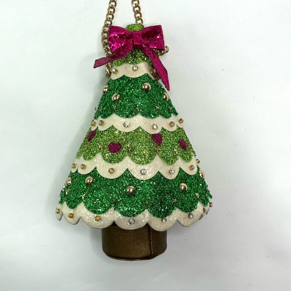 Betsey Johnson Kitsch Christmas Tree Crossbody Purse Handbag Green RARE Spruce - Picture 14 of 16